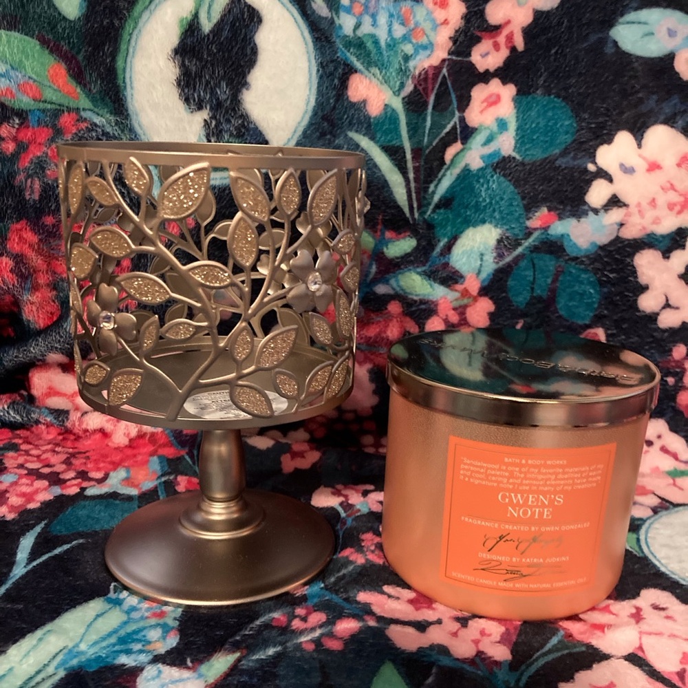 BBW pedestal candle holder & candle